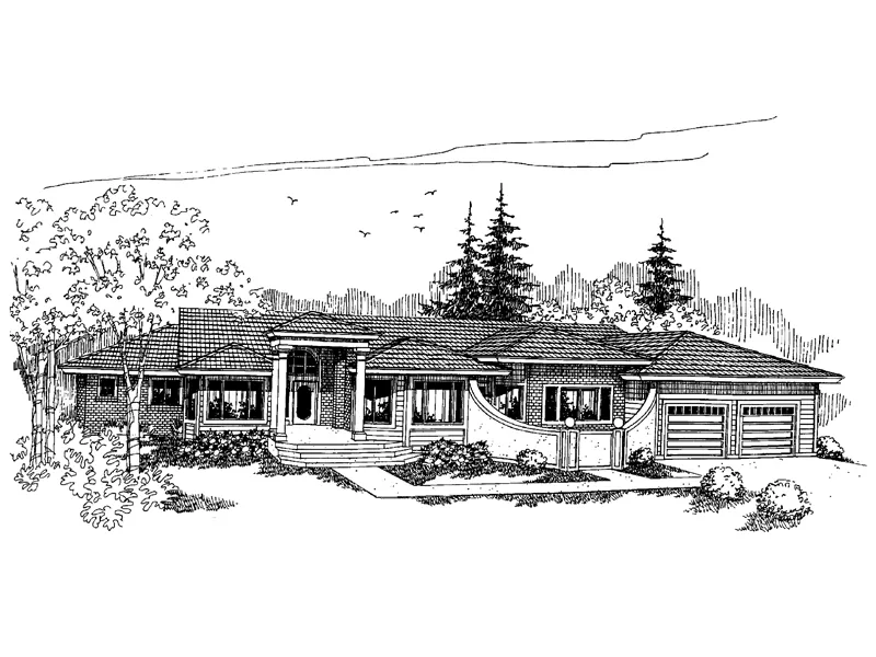 Prairie House Plan Front of Home - Pelota Luxury Home 085D-0629 - Shop House Plans and More