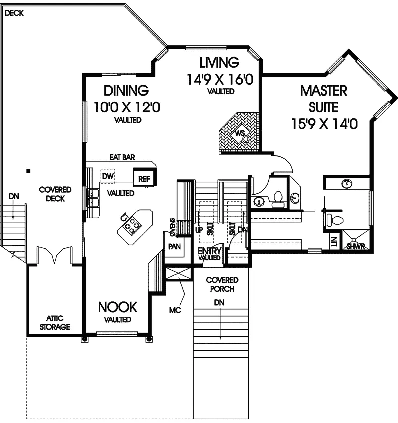 Traditional House Plan First Floor - Kramer Bungalow Home 085D-0630 - Search House Plans and More