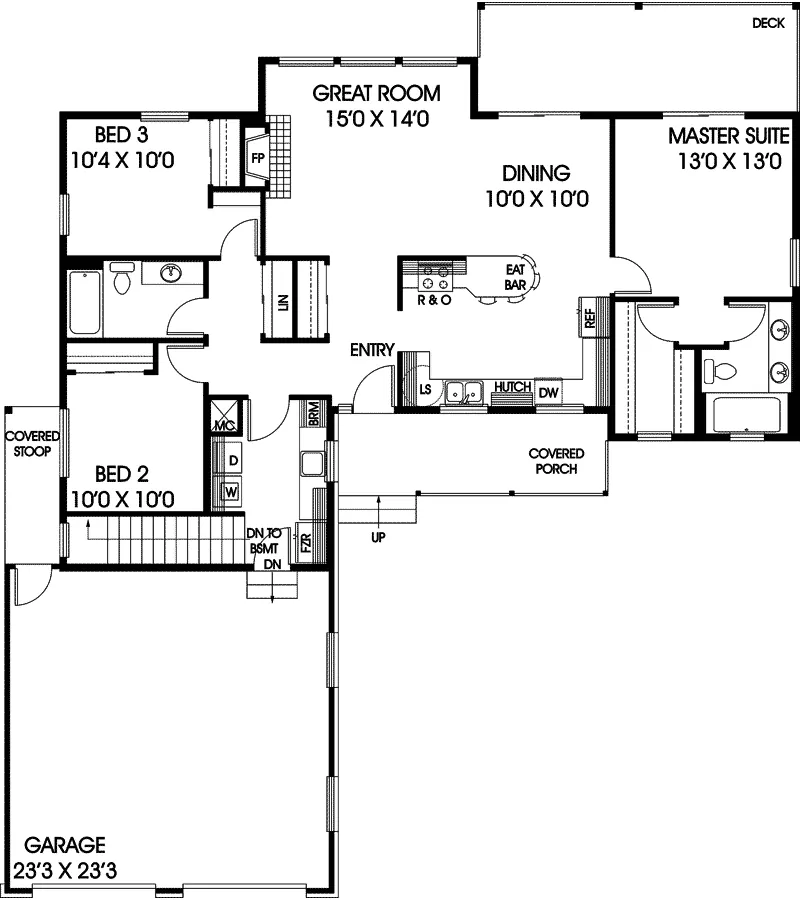 Ranch House Plan First Floor - Holly Haven Country Ranch Home 085D-0631 - Search House Plans and More