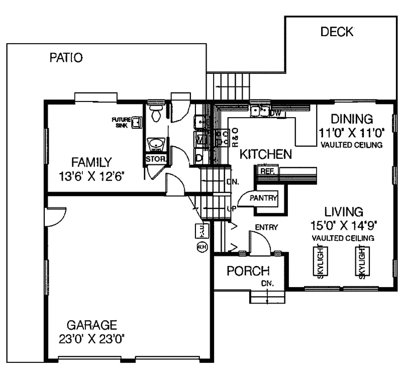 Country House Plan First Floor - Carnoustie Split-Level Home 085D-0632 - Search House Plans and More