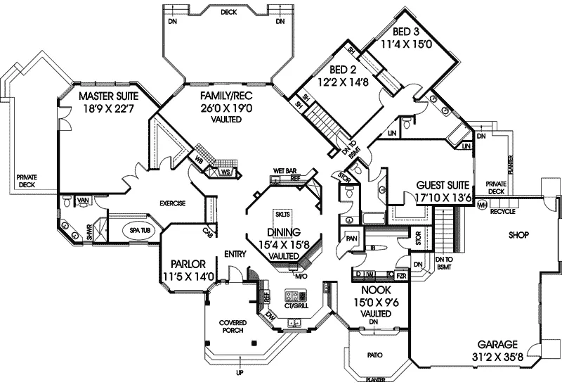 Luxury House Plan First Floor - Agostino Prairie Style Home 085D-0633 - Search House Plans and More