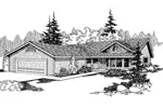 Contemporary House Plan Front of Home - Gladney Bungalow Home 085D-0634 - Search House Plans and More