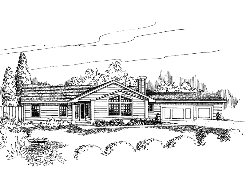 Country House Plan Front of Home - Eatherton Valley Ranch Home 085D-0635 - Search House Plans and More
