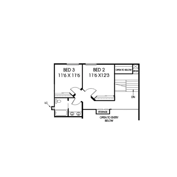 Contemporary House Plan Second Floor - Marquette Contemporary Home 085D-0636 - Shop House Plans and More