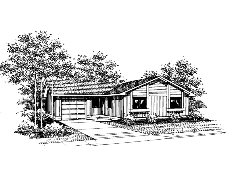 Ranch House Plan Front of Home - Curryville  Contemporary Home 085D-0639 - Search House Plans and More