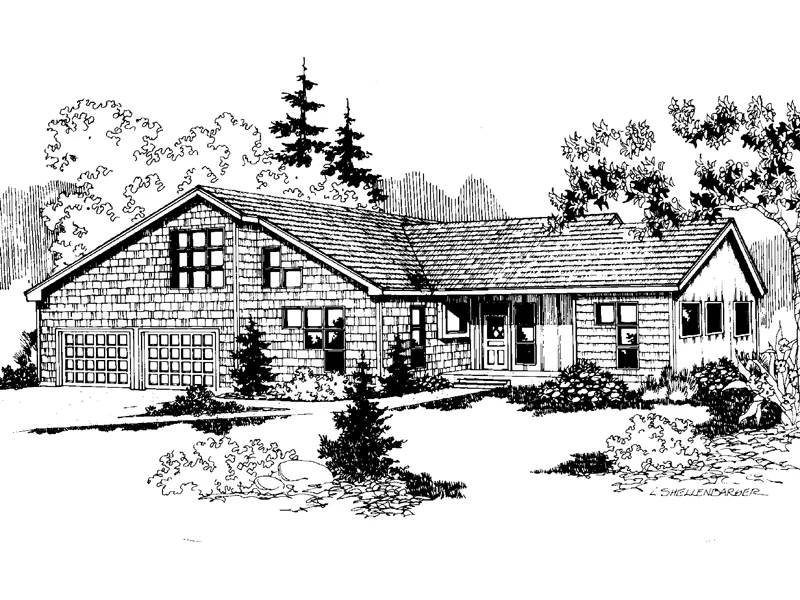 Contemporary House Plan Front of Home - Byrnes Mill Ranch Home 085D-0640 - Search House Plans and More