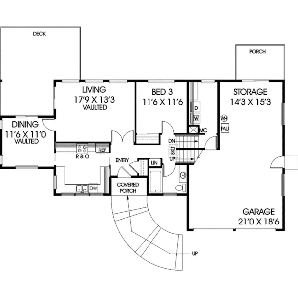 Traditional House Plan First Floor - Albertine Hill Rustic Home 085D-0641 - Search House Plans and More