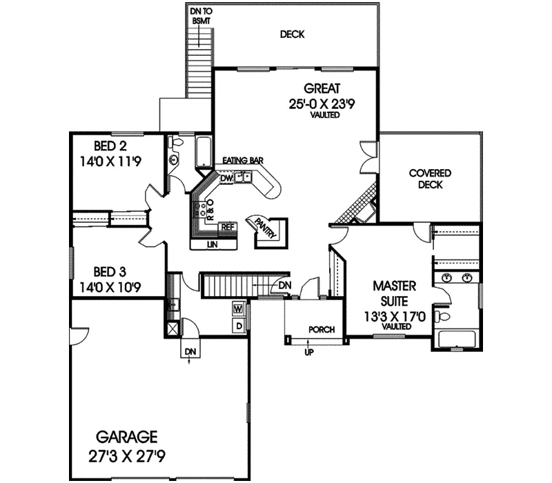 Traditional House Plan First Floor - Byers Place European Home 085D-0642 - Search House Plans and More