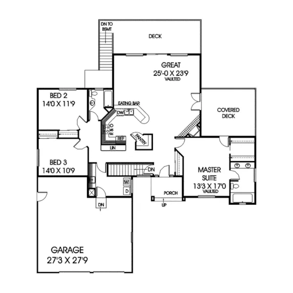 Traditional House Plan First Floor - Byers Place European Home 085D-0642 - Search House Plans and More