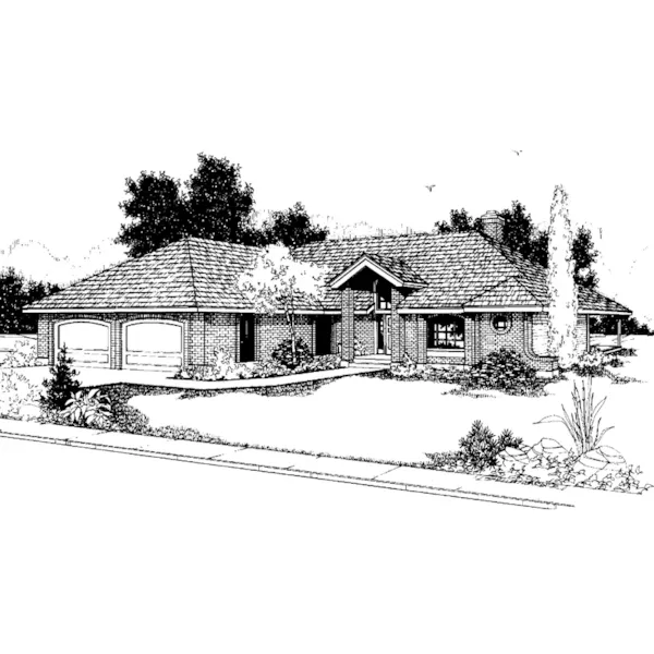 Traditional House Plan Front of Home - Byers Place European Home 085D-0642 - Search House Plans and More