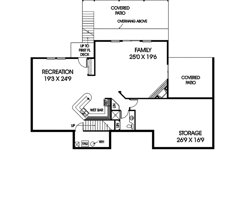 Traditional House Plan Lower Level Floor - Byers Place European Home 085D-0642 - Search House Plans and More