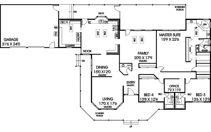 Bungalow House Plan First Floor - Parkton Place Luxury Farmhouse 085D-0643 - Shop House Plans and More