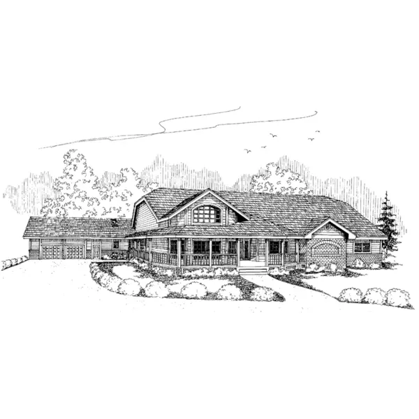 Traditional House Plan Front of Home - Parkton Place Luxury Farmhouse 085D-0643 - Shop House Plans and More