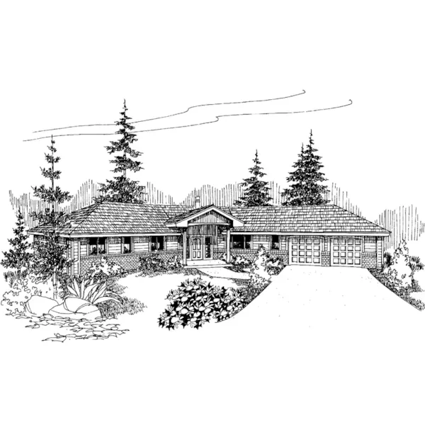 Ranch House Plan Front of Home - Oakridge Trails Rustic Home 085D-0646 - Shop House Plans and More