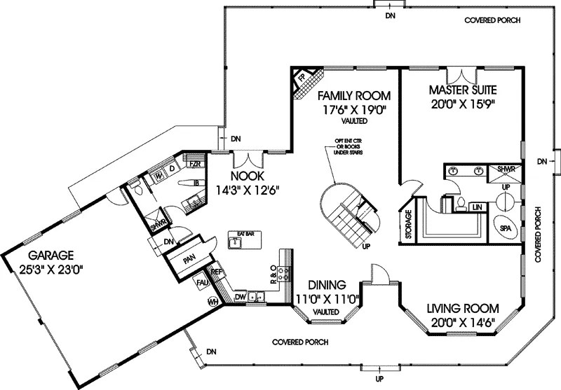 Country House Plan First Floor - Urbandale Country Home 085D-0649 - Shop House Plans and More