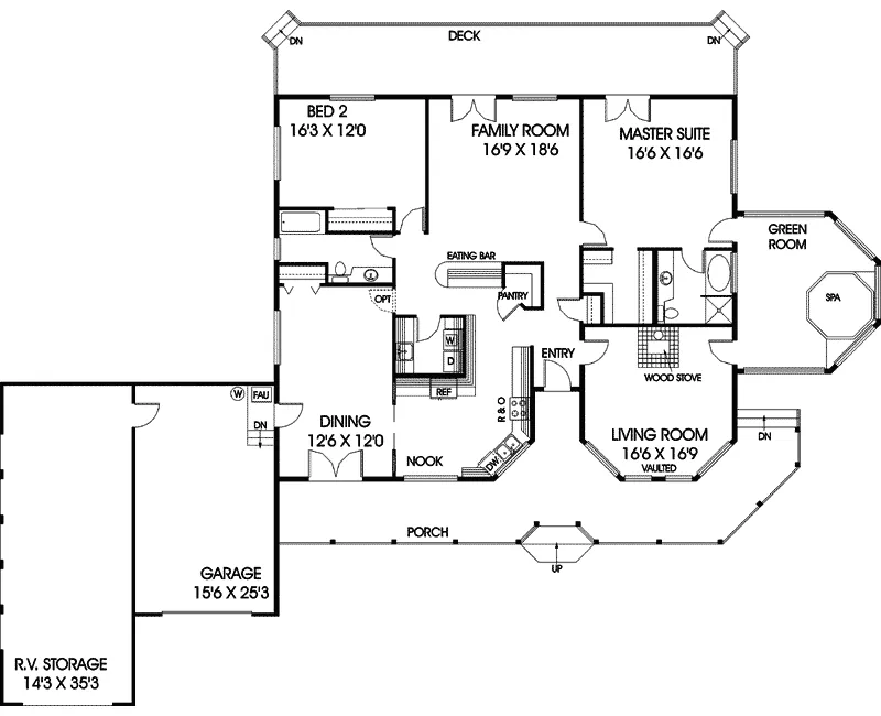 Acadian House Plan First Floor - Cardwell Acadian Home 085D-0650 - Search House Plans and More