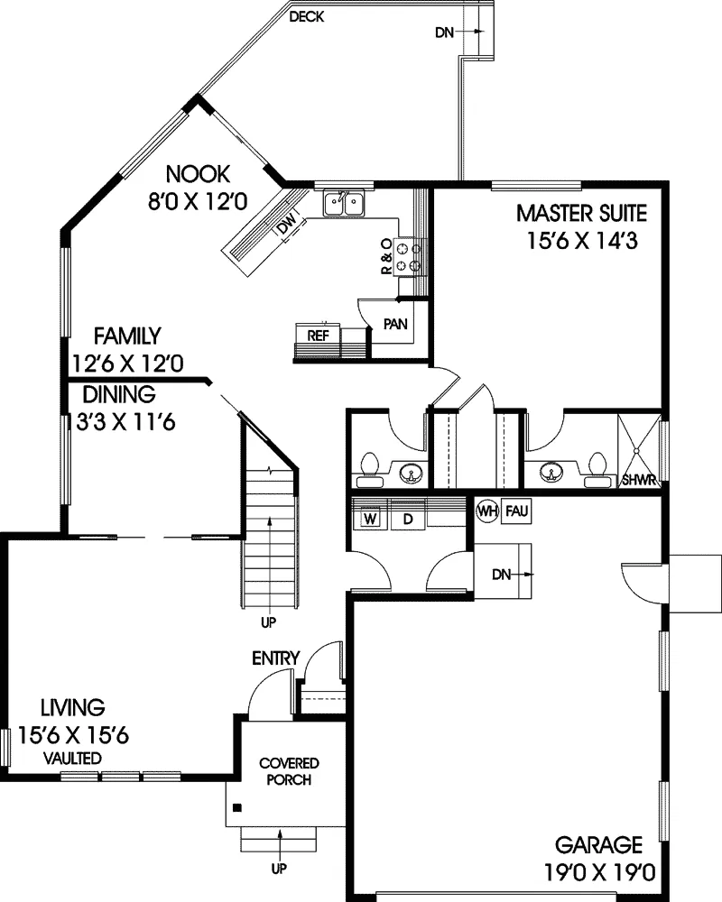 Traditional House Plan First Floor - Durham Hollow Traditional Home 085D-0652 - Search House Plans and More