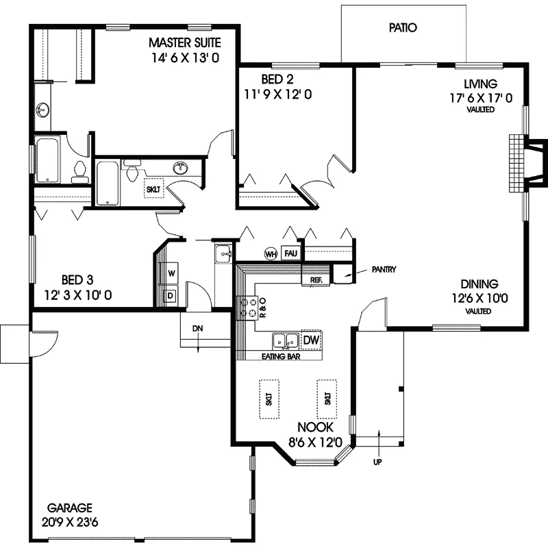 Contemporary House Plan First Floor - Nolan Place Contemporary Home 085D-0653 - Shop House Plans and More