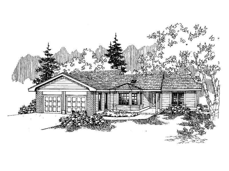 Ranch House Plan Front of Home - Nolan Place Contemporary Home 085D-0653 - Shop House Plans and More