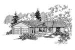 Ranch House Plan Front of Home - Nolan Place Contemporary Home 085D-0653 - Shop House Plans and More