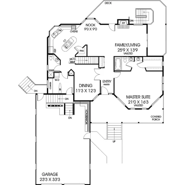 Lowcountry House Plan First Floor - Roseland Terrace Rustic Home 085D-0654 - Shop House Plans and More