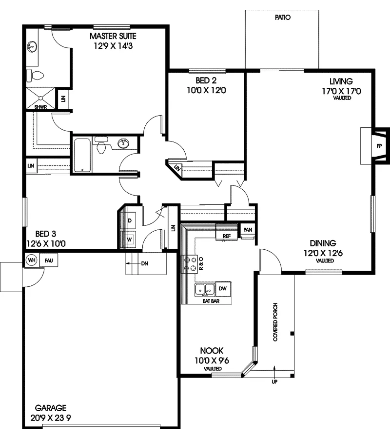 Ranch House Plan First Floor - Epperson Ranch Home 085D-0656 - Search House Plans and More