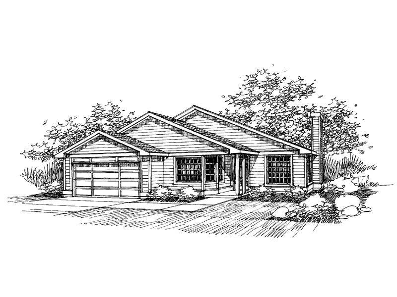 Ranch House Plan Front of Home - Epperson Ranch Home 085D-0656 - Search House Plans and More