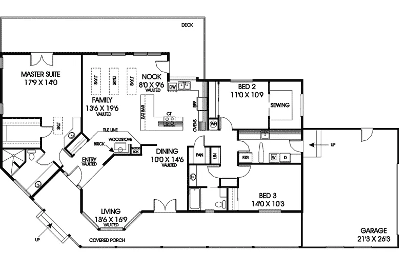 Traditional House Plan First Floor - Eagles Landing Ranch Home 085D-0657 - Search House Plans and More