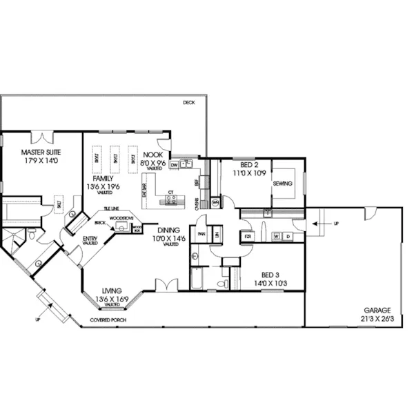 Traditional House Plan First Floor - Eagles Landing Ranch Home 085D-0657 - Search House Plans and More