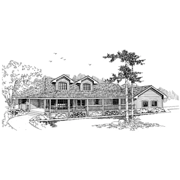 Traditional House Plan Front of Home - Eagles Landing Ranch Home 085D-0657 - Search House Plans and More