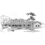 Traditional House Plan Front of Home - Eagles Landing Ranch Home 085D-0657 - Search House Plans and More