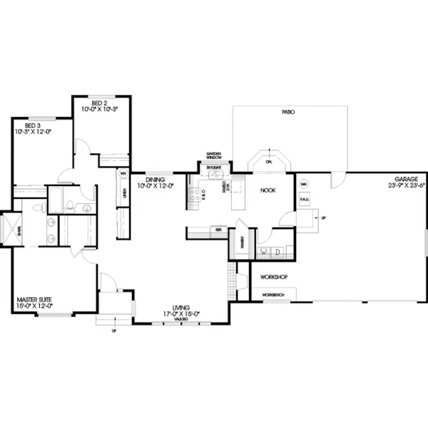 Modern House Plan First Floor - Timberwood Contemporary Home 085D-0658 - Shop House Plans and More