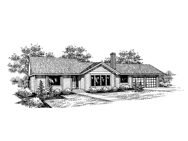 Traditional House Plan Front of Home - Timberwood Contemporary Home 085D-0658 - Shop House Plans and More