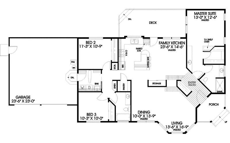 Contemporary House Plan First Floor - Ambridge Ranch Home 085D-0659 - Search House Plans and More