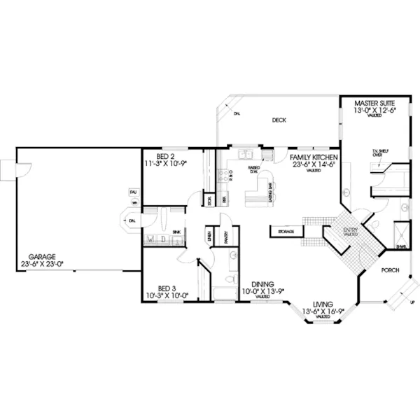 Traditional House Plan First Floor - Ambridge Ranch Home 085D-0659 - Search House Plans and More