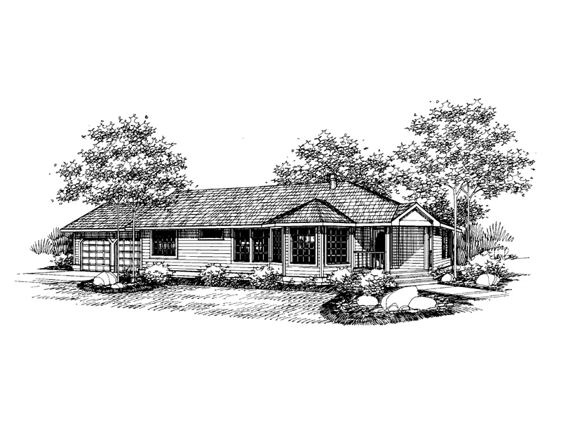 Contemporary House Plan Front of Home - Ambridge Ranch Home 085D-0659 - Search House Plans and More
