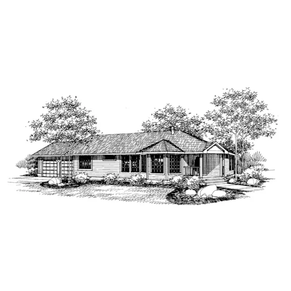 Traditional House Plan Front of Home - Ambridge Ranch Home 085D-0659 - Search House Plans and More