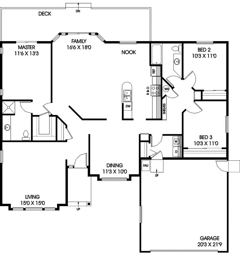 Traditional House Plan First Floor - Texhoma Ranch Home 085D-0664 - Shop House Plans and More