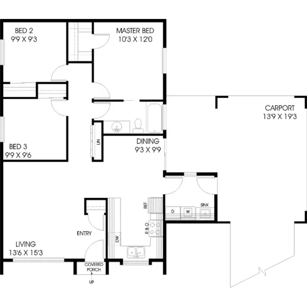 Traditional House Plan First Floor - River Oaks Rustic Vacation Home 085D-0665 - Shop House Plans and More