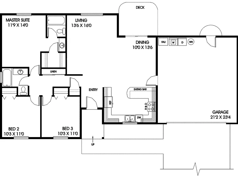 Tudor House Plan First Floor - Laurenwood Ranch Home 085D-0670 - Shop House Plans and More