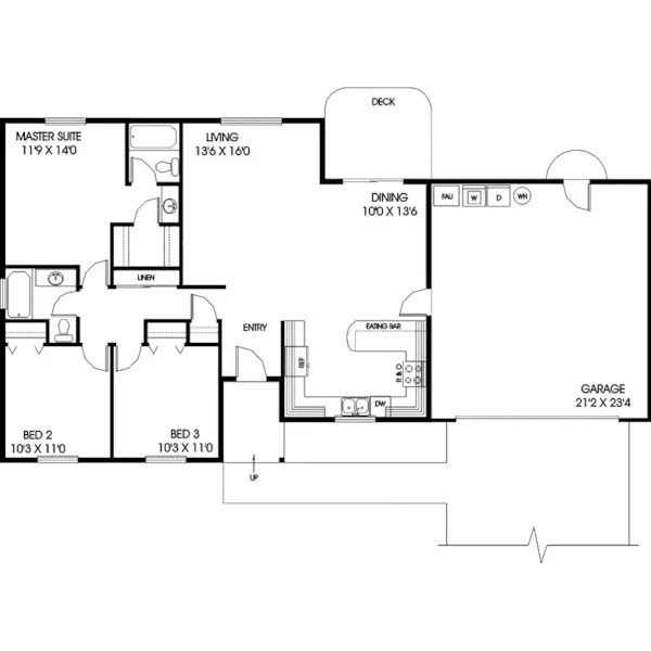 Ranch House Plan First Floor - Laurenwood Ranch Home 085D-0670 - Shop House Plans and More