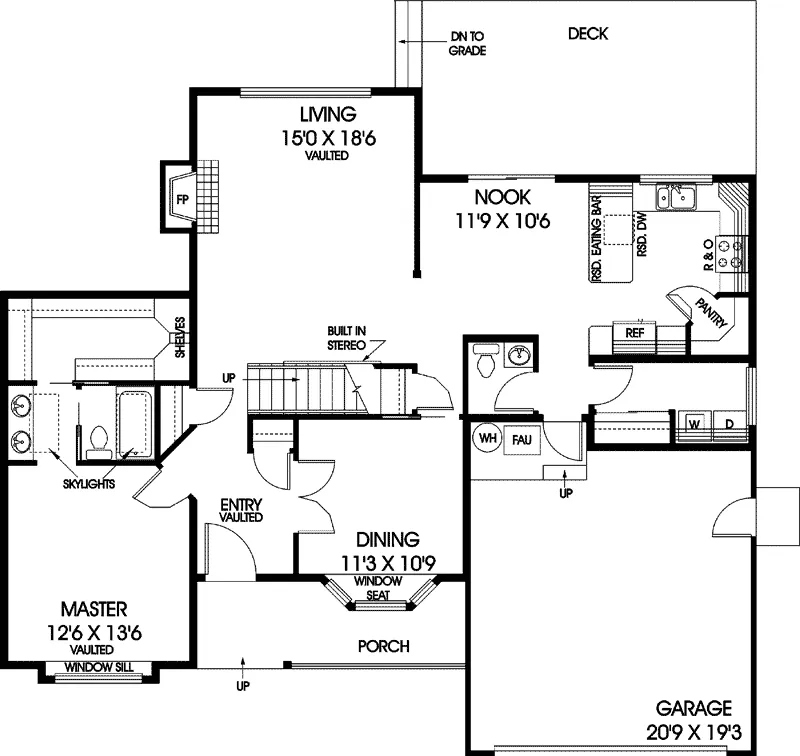 Cabin & Cottage House Plan First Floor - Chenoweth Country Home 085D-0673 - Search House Plans and More