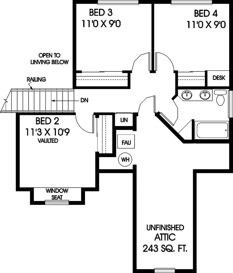 Contemporary House Plan Second Floor - Chenoweth Country Home 085D-0673 - Search House Plans and More