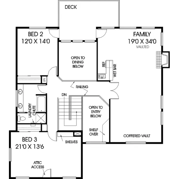 Contemporary House Plan Second Floor - Lausanne Park Traditional Home 085D-0674 - Shop House Plans and More