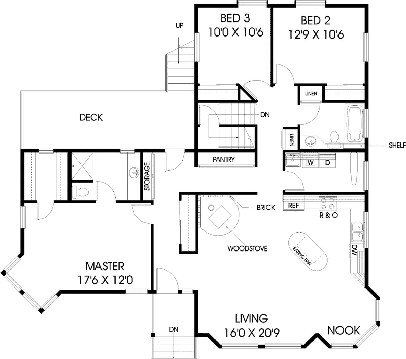 Contemporary House Plan First Floor - Edendale Country Home 085D-0676 - Search House Plans and More
