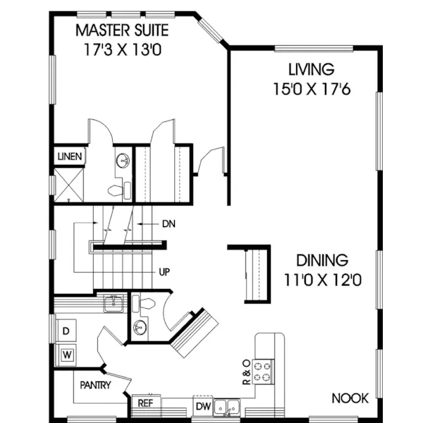 Bungalow House Plan First Floor - Morwell Tudor Bungalow Home 085D-0677 - Shop House Plans and More