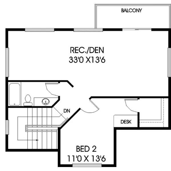 Bungalow House Plan Second Floor - Morwell Tudor Bungalow Home 085D-0677 - Shop House Plans and More