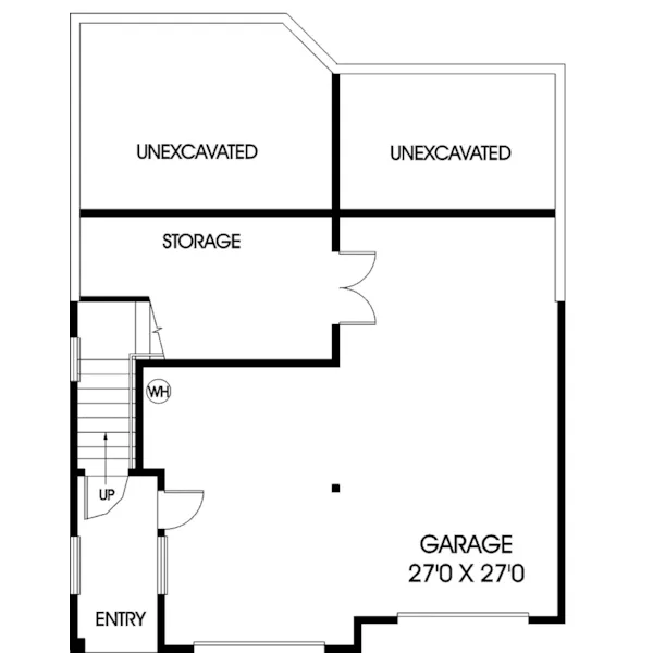 Bungalow House Plan Lower Level Floor - Morwell Tudor Bungalow Home 085D-0677 - Shop House Plans and More