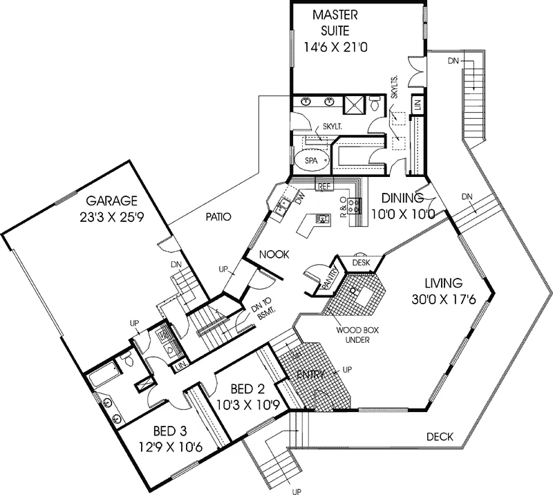 Contemporary House Plan First Floor - Holbrook Hollow Luxury Home 085D-0678 - Search House Plans and More