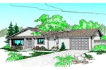 Sunbelt Style Ranch House With Stucco Siding